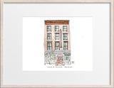 Gage & Tollner, Brooklyn, NYC, Restaurant Watercolor Hand Drawing