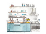 Customized Home/ Restaurant Portrait Original Hand Drawing (Interior)