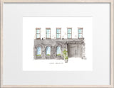 Aska, Brooklyn Height, Restaurant Watercolor Hand Drawing