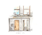 Atoboy,  New York City, Restaurant Watercolor Hand Drawing