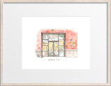 Baroo, Los Angeles, Restaurant Watercolor Hand Drawing