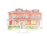 Dalida, San Francisco, Restaurant Watercolor Hand Drawing