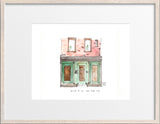 Death & Co New York City, Cocktail Bar Watercolor Hand Drawing
