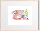 The Fat Hen, Ballard, Seattle Watercolor Hand Drawing