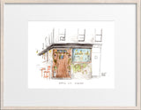 Grand Vin, Hoboken, Watercolor Hand Drawing