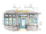 Homer, Beacon Hill, Seattle Watercolor Hand Drawing