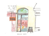 Off Alley, Columbia City, Seattle Watercolor Hand Drawing