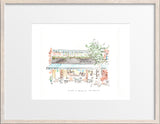 Sunday In Brooklyn, Brooklyn, New York City, Restaurant Watercolor Hand Drawing
