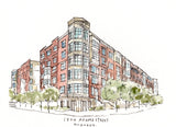 Customized Home Portrait Original Hand Drawing (Condo Building)