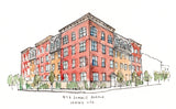 Customized Home Portrait Original Hand Drawing (Condo Building)
