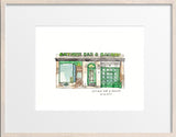 Original Hand Drawing - Antique Bar & Bakery, Hoboken