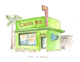 CHIFA Los Angeles, Restaurant Watercolor Hand Drawing