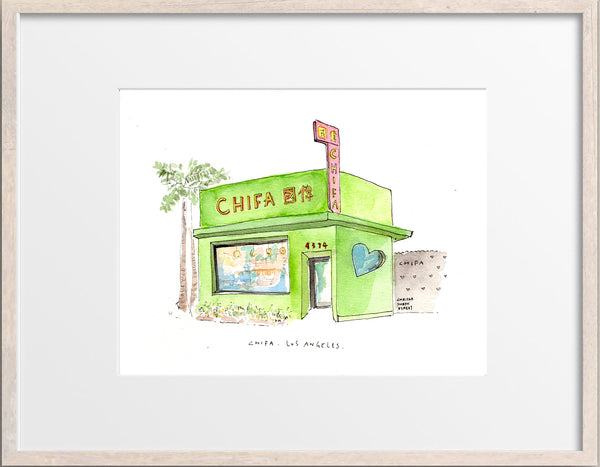 CHIFA Los Angeles, Restaurant Watercolor Hand Drawing