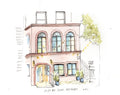 JoJo by Jean-George, NYC, Restaurant Watercolor Hand Drawing