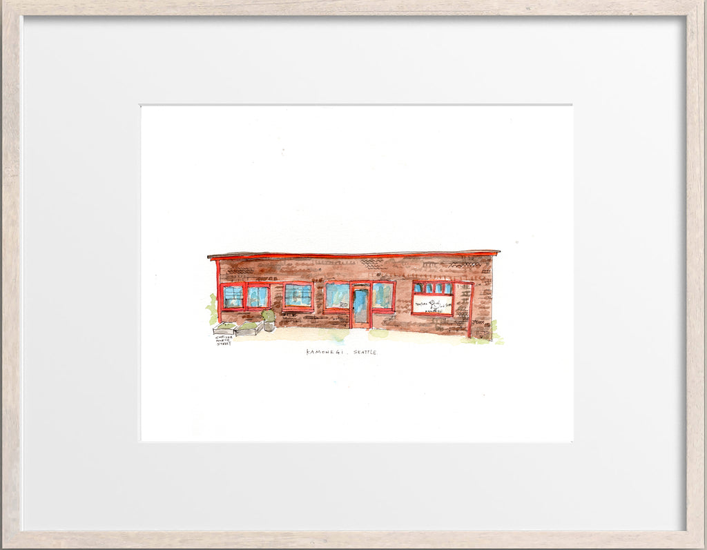 Kamonegi Seattle Watercolor Hand Drawing