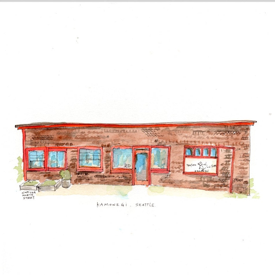 Kamonegi Seattle Watercolor Hand Drawing