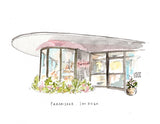 Paradisaea, San Diego, Restaurant Watercolor Hand Drawing