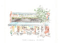 Sunday In Brooklyn, Brooklyn, New York City, Restaurant Watercolor Hand Drawing