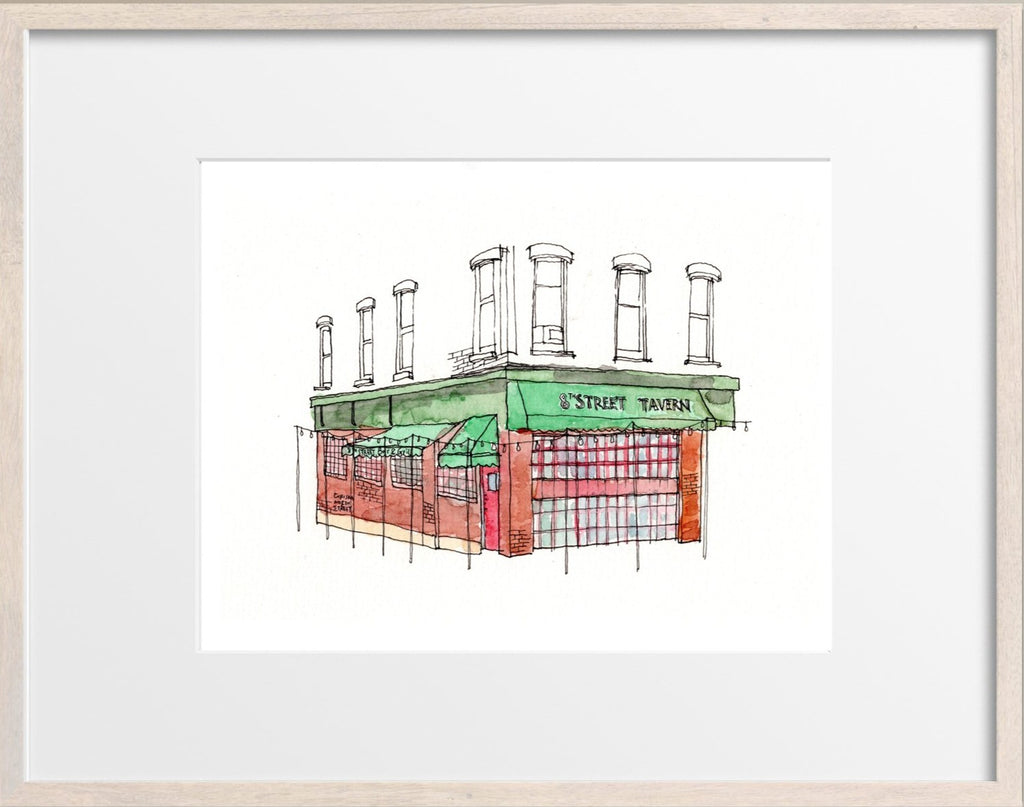 Original Hand Drawing - 8th Street Tavern, Hoboken