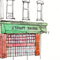 Original Hand Drawing - 8th Street Tavern, Hoboken