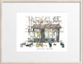 Original Hand Drawing - All The Kings Horses Cafe, Lower East Side, Manhattan