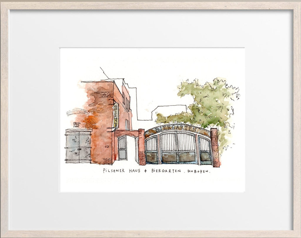 Original Hand Drawing - Pilsener Haus & Biergarten, Hoboken