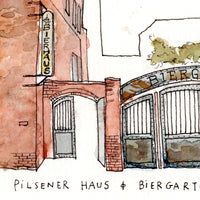 Original Hand Drawing - Pilsener Haus & Biergarten, Hoboken