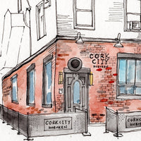 Original Hand Drawing - Cork City Pub, Hoboken