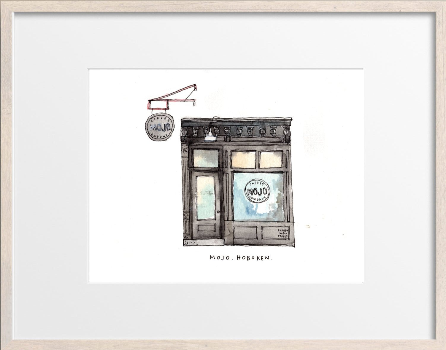 Original Hand Drawing - Mojo Coffee Company, Hoboken