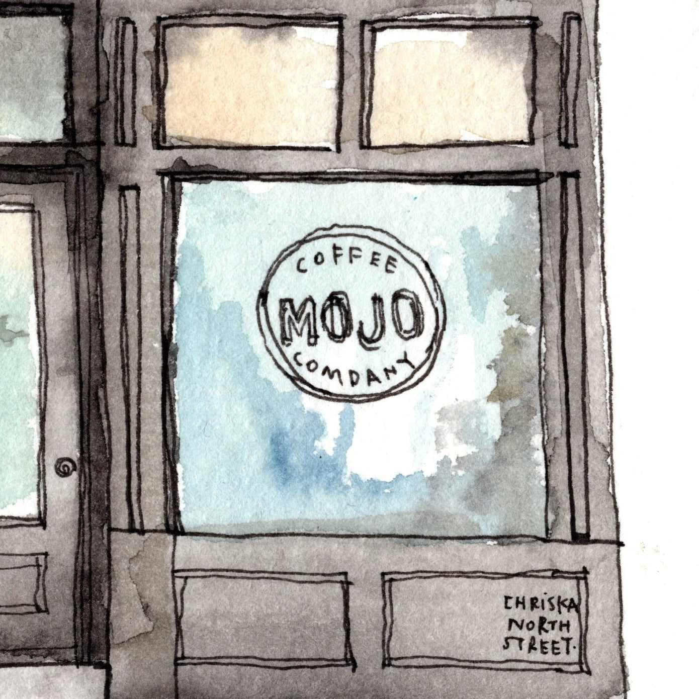 Original Hand Drawing - Mojo Coffee Company, Hoboken