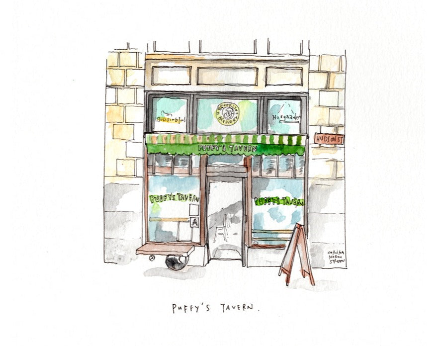Puffy's Tavern, New York City Drawing - LIMITED EDITION