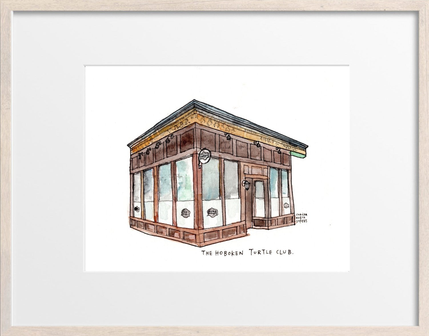 Original Hand Drawing - The Turtle Club, Hoboken